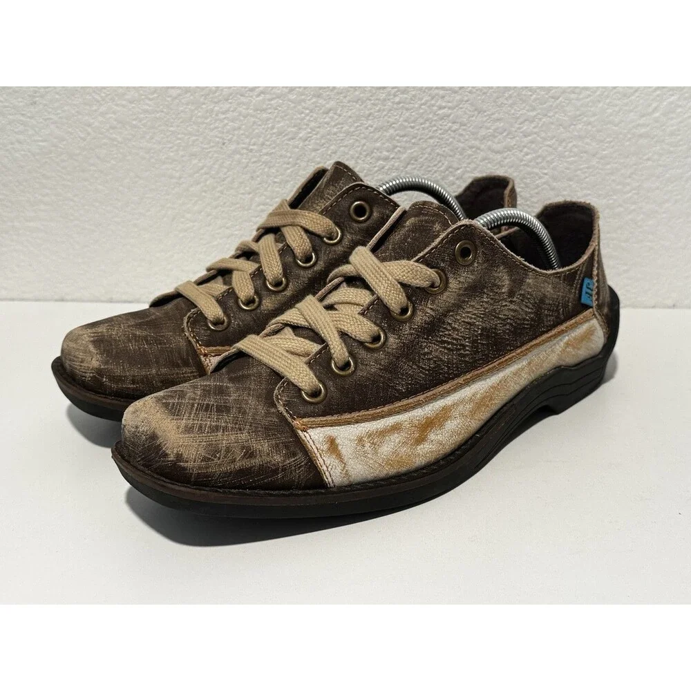 John Fluevog Brown Canvas Low-Top Sneakers